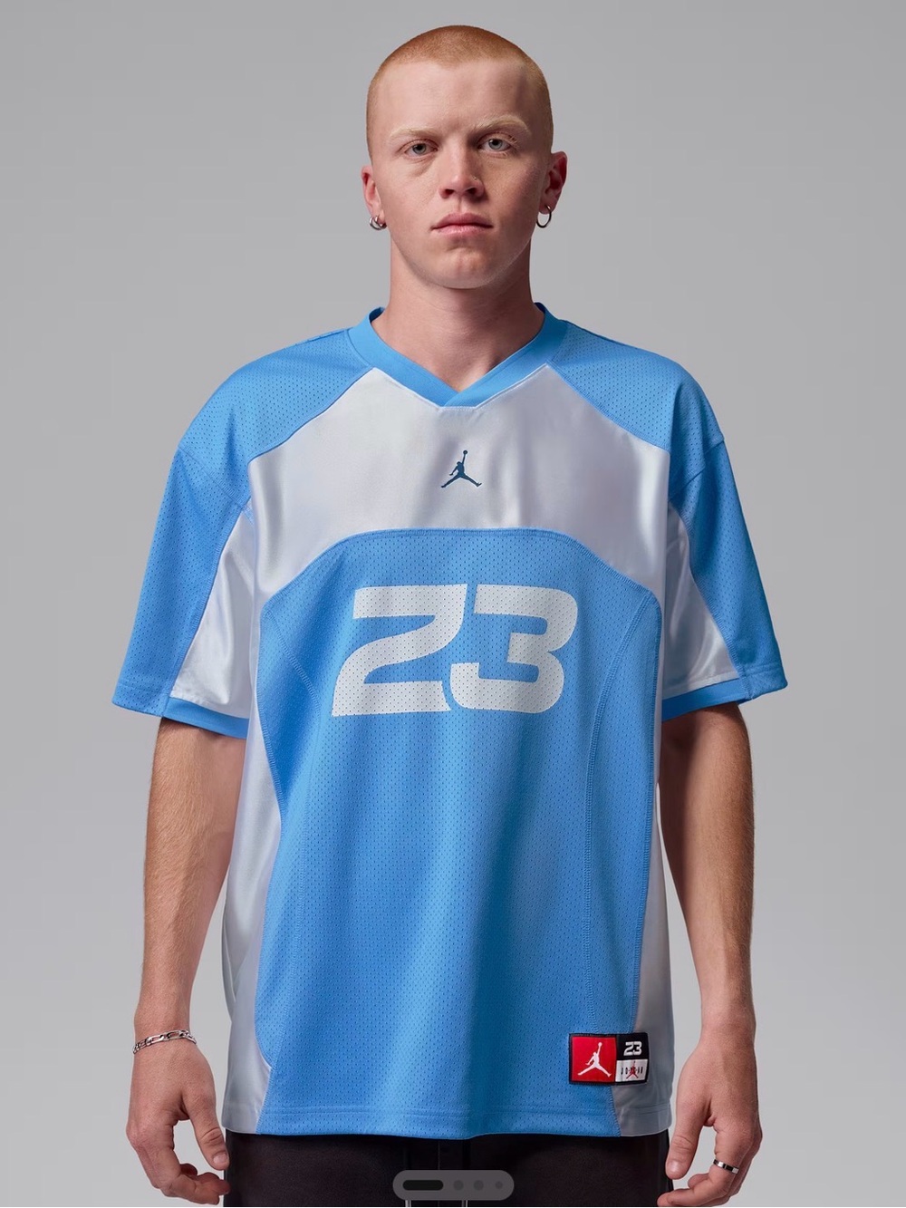 Jordan Blue & White 23 Mesh Short-Sleeve Jersey
